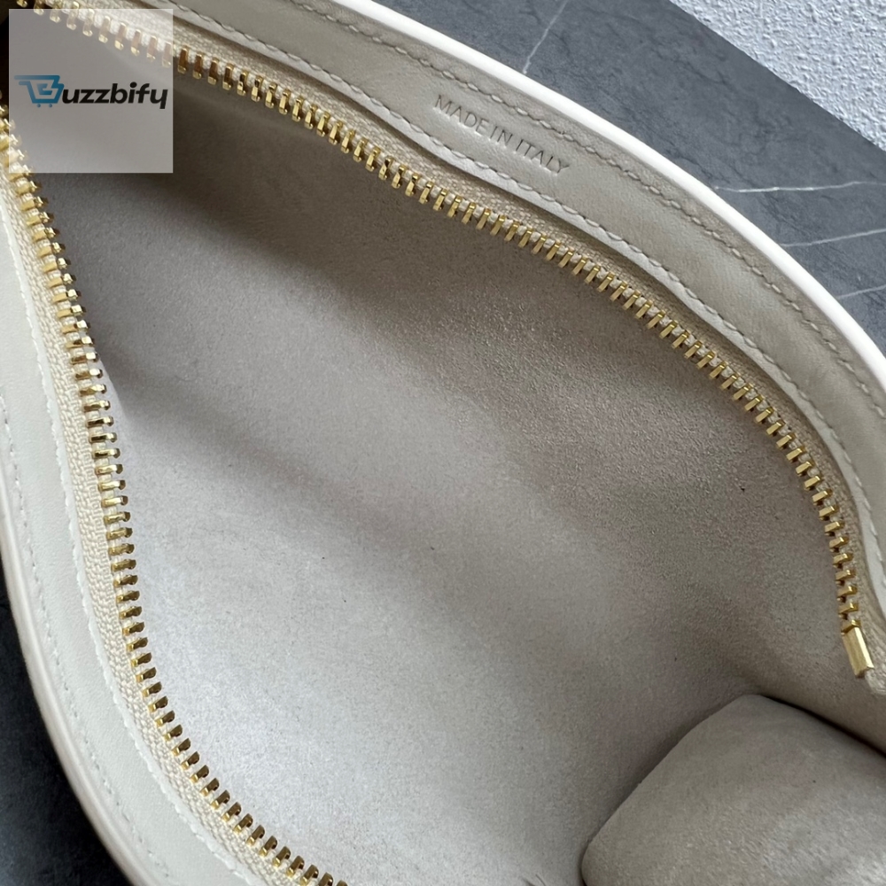 Celine Cuir Triomphe Shoulder Bag White For Women 9.4In24cm