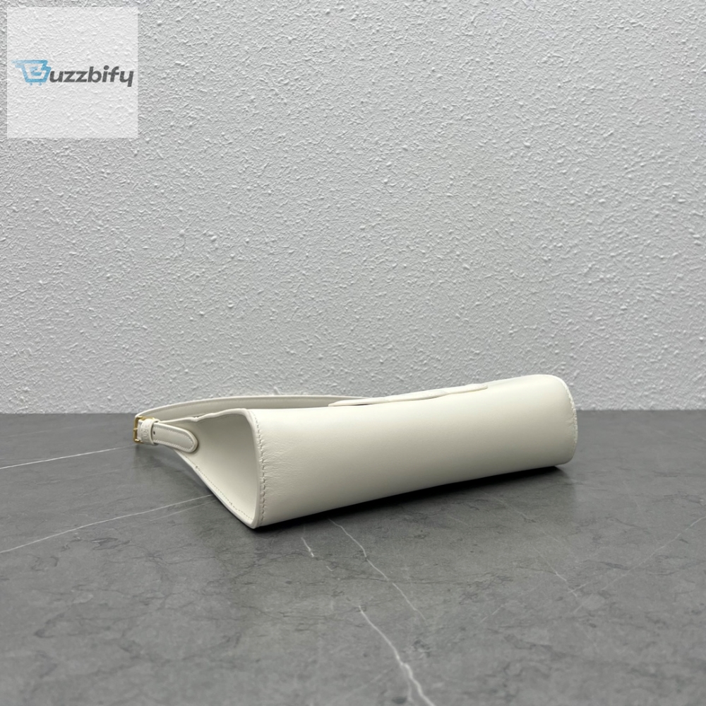 Celine Cuir Triomphe Shoulder Bag White For Women 9.4In24cm