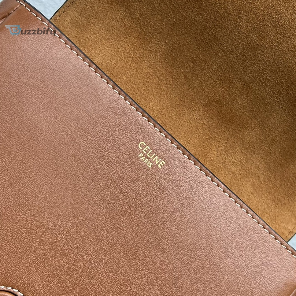 Celine Folco Cuir Triomphe Tan For Women 7In19cm 198263Du3.04Lu