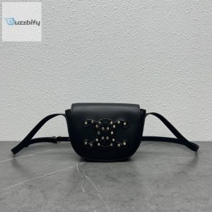 Celine Folco Cuir Triomphe With Studs Black For Women 7In19cm