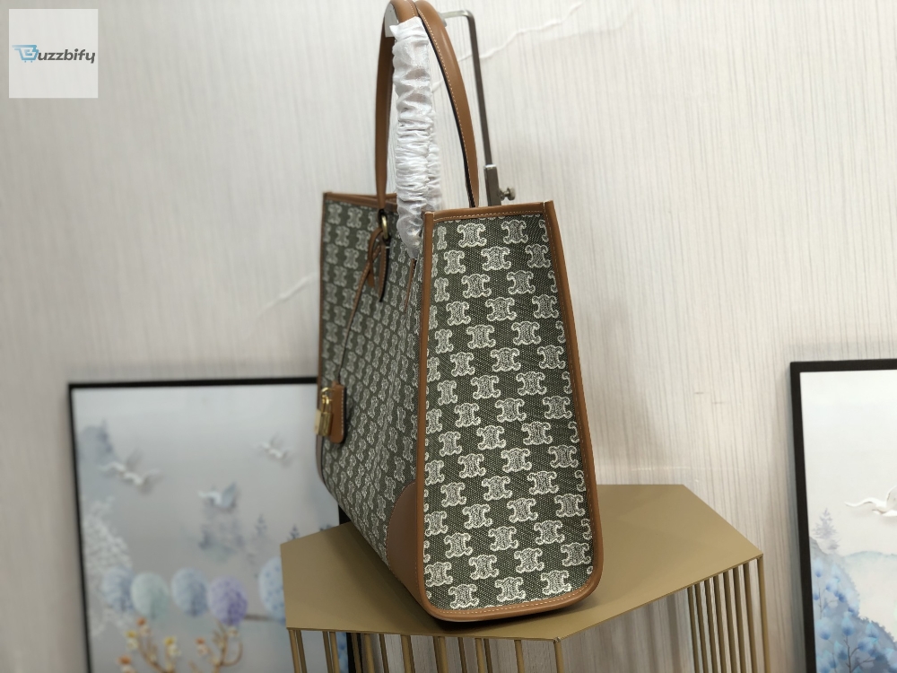 celine-horizontal-cabas-in-textile-with-triomphe-embroidery-khaki-for-women-17in43cm-197002cs8-13