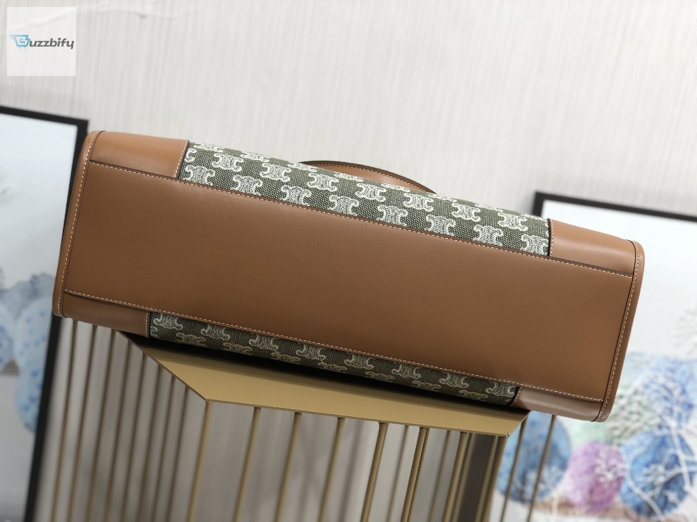celine-horizontal-cabas-in-textile-with-triomphe-embroidery-khaki-for-women-17in43cm-197002cs8-14