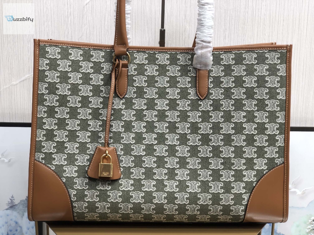 celine-horizontal-cabas-in-textile-with-triomphe-embroidery-khaki-for-women-17in43cm-197002cs8-22