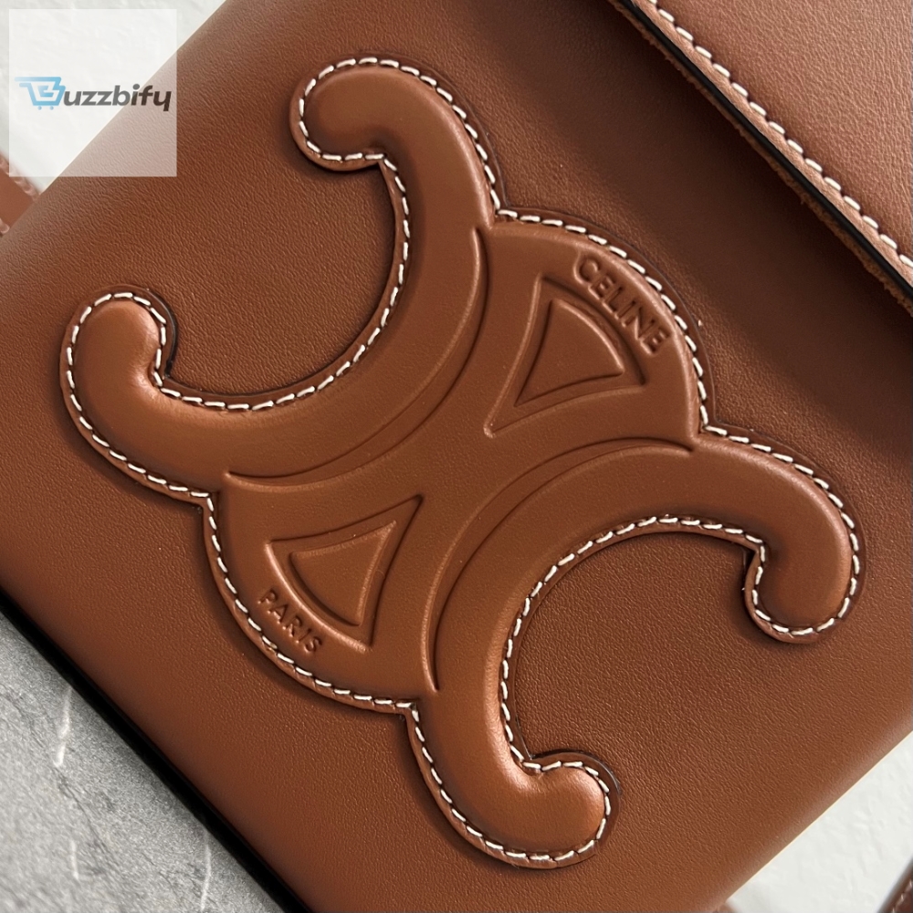 Celine Medium Box Cuir Triomphe Tan For Women 6In16cm 199253Du3.04Lu
