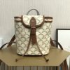 Celine Mini Backpack Folco In Triomphe Canvas White For Women 7In20cm 197662Cas.01Bc