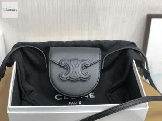 Celine Mini Besace Cuir Triomphe Black For Women 4In11cm