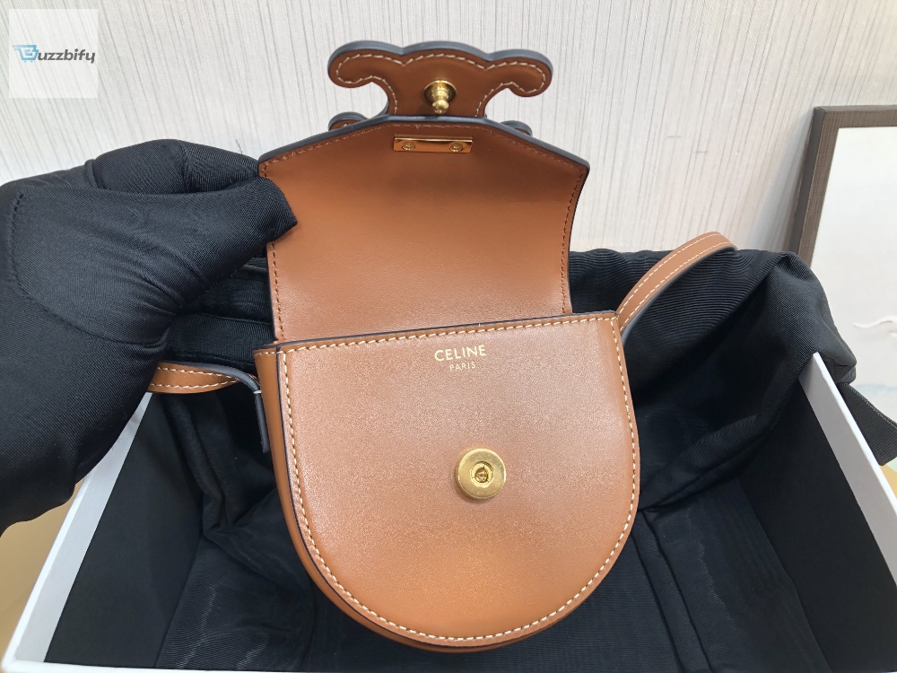 Celine Mini Besace Cuir Triomphe Brown For Women 4In11cm 10J303dpq.04Lu