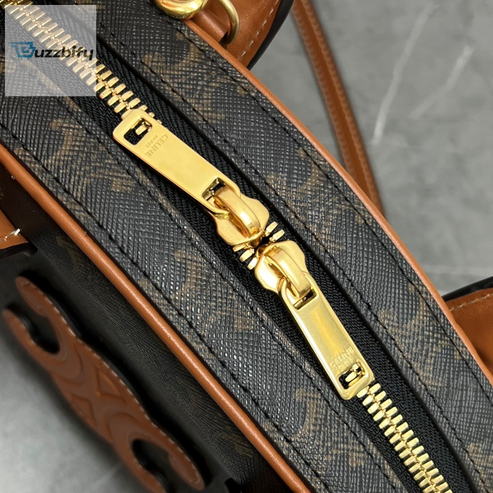 Celine Mini Bowling Bag In Triomphe Canvas Tan For Women 8In20cm 110462Ekx.04Lu