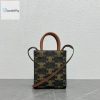 Celine Mini Folco In Triomphe Canvas With Triomphe Heart Embroidery Brown For Women 8In20cm