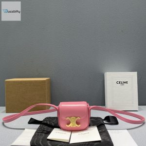 Celine Mini Triomphe Pink For Women 4In11cm