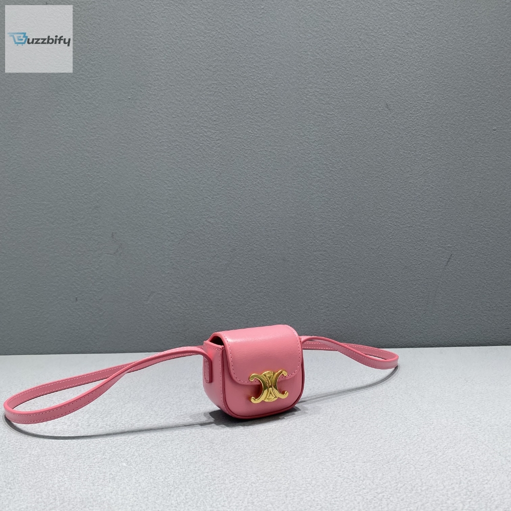 Celine Mini Triomphe Pink For Women 4In11cm
