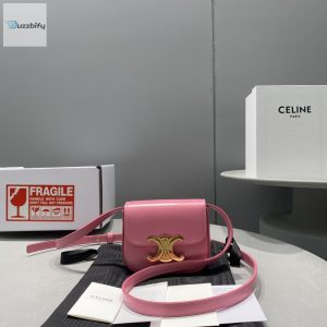 Celine Mini Triomphe Pink For Women 4In11cm