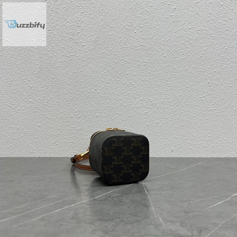 Celine Mini Vanity Case In Triomphe Canvas Tan For Women 4In9cm 10J762cz1.04Lu