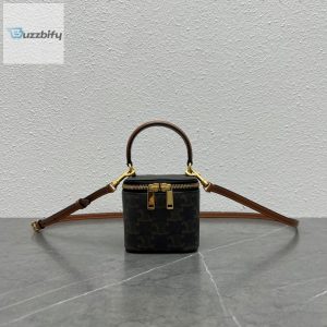 Celine Mini Vanity Case In Triomphe Canvas Tan For Women 4In9cm 10J762cz1.04Lu