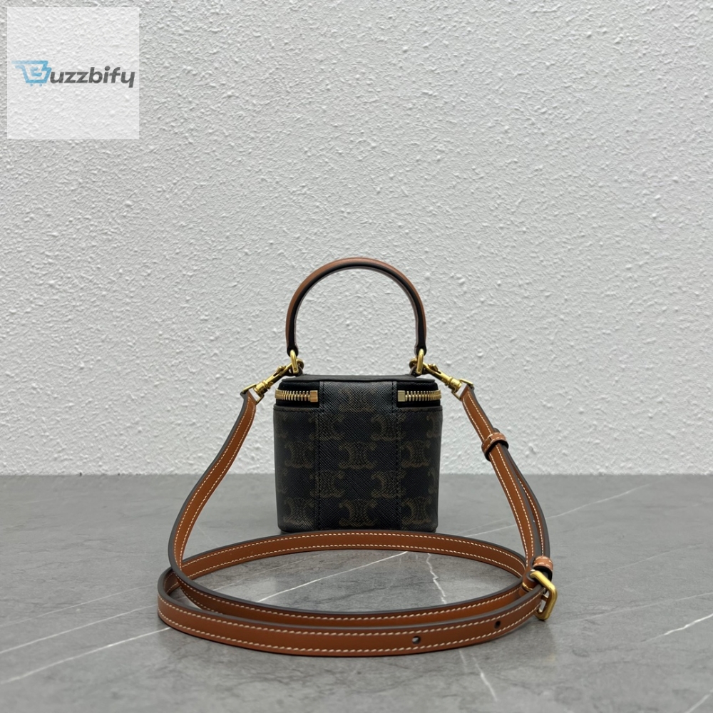 Celine Mini Vanity Case In Triomphe Canvas Tan For Women 4In9cm 10J762cz1.04Lu