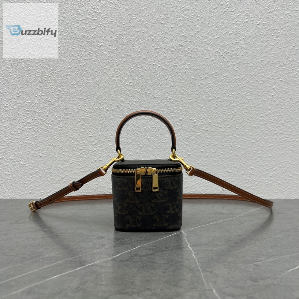 Celine Mini Vanity Case In Triomphe Canvas Tan For Women 4In9cm 10J762cz1.04Lu