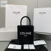 Celine Mini Vertical Cabas Celine In Textile With Celine Print Black For Women 8In20cm