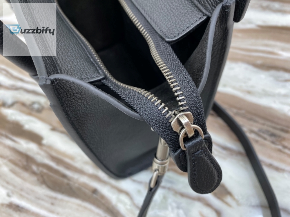 Celine Nano Luggage Bag In Drummed Black For Women 8In20cm 189243Dru.38No