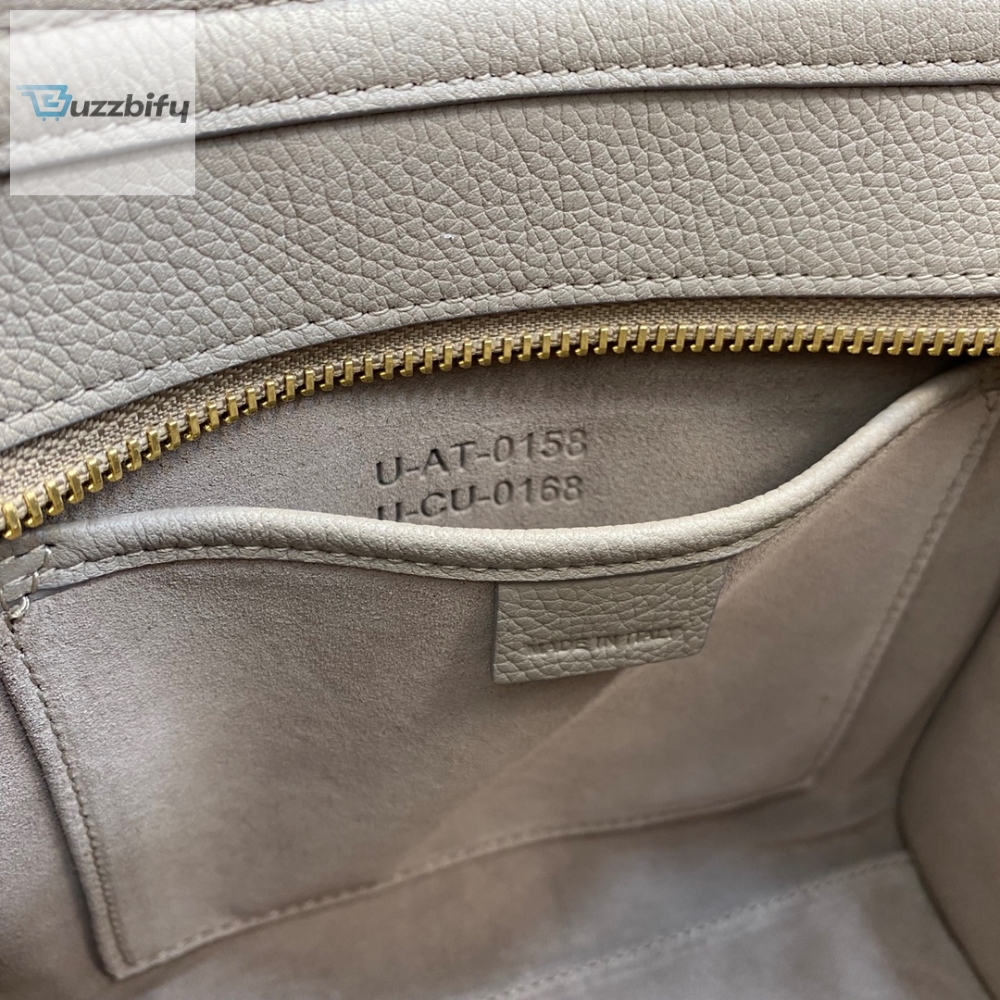 Celine Nano Luggage Bag In Drummed Light Brown For Women 8In20cm 189243Dru.03Un