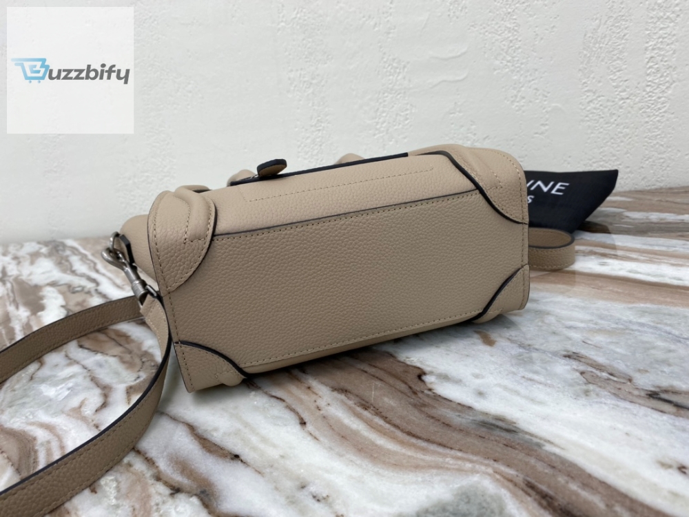 Celine Nano Luggage Bag In Drummed Light Brown For Women 8In20cm 189243Dru.03Un