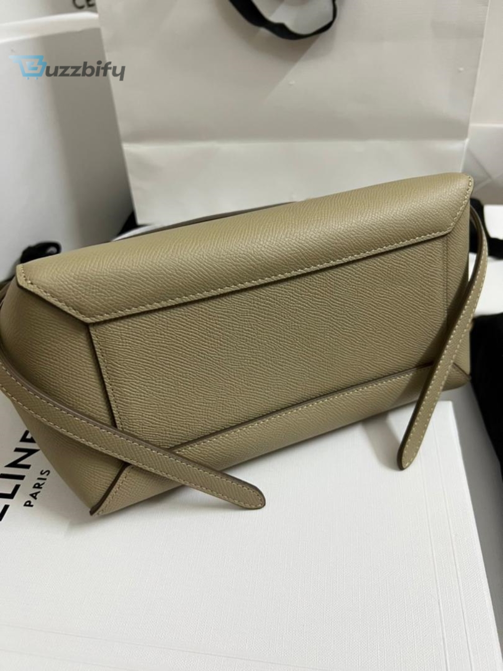 Celine Nano Micro Belt Bag In Grained Material Light Taupe For Women 9.5In24cm