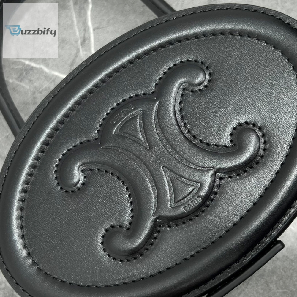 Celine Oval Minaudiere Cuir Triomphe Black For Women 6In11.5Cm