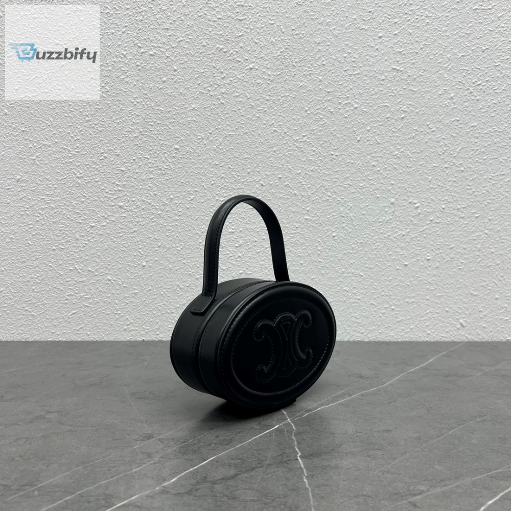 Celine Oval Minaudiere Cuir Triomphe Black For Women 6In11.5Cm