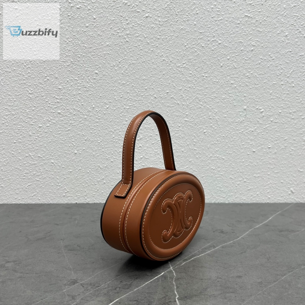 Celine Oval Minaudiere Cuir Triomphe Brown For Women 6In11.5Cm 198613Du6.04Lu