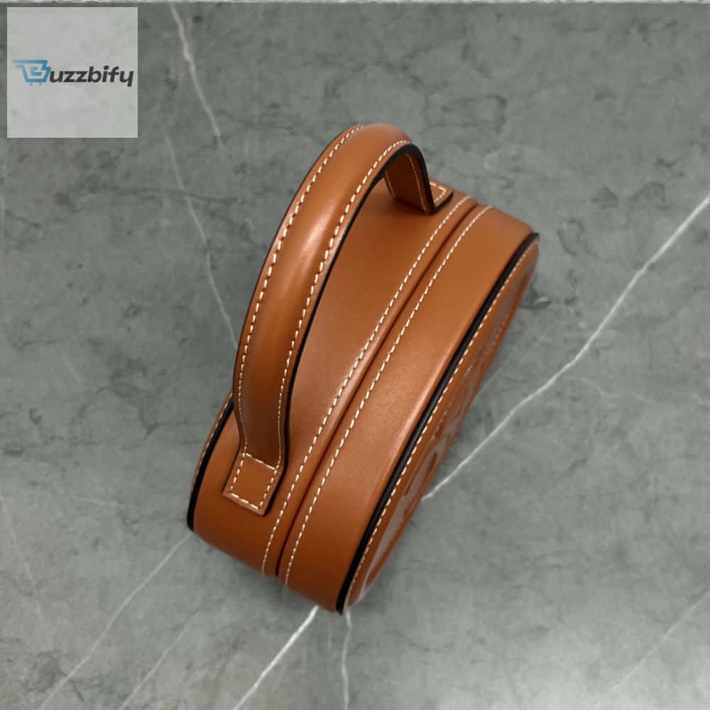 Celine Oval Minaudiere Cuir Triomphe Brown For Women 6In11.5Cm 198613Du6.04Lu