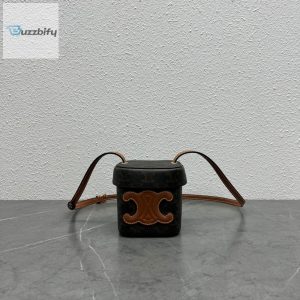 Celine Small Box Cuir Triomphe In Triomphe Canvas Tan For Women 4In11cm 199262Ein.04Lu