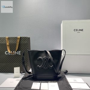 Celine Small Bucket Cuir Triomphe Black For Women 9In22cm 198243Du3.38No