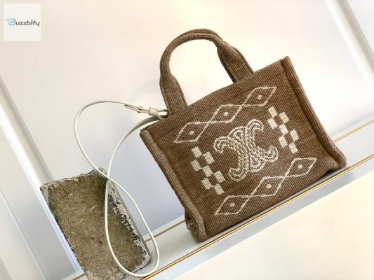 Celine Small Cabas Thais In Textile White For Women 11In29cm