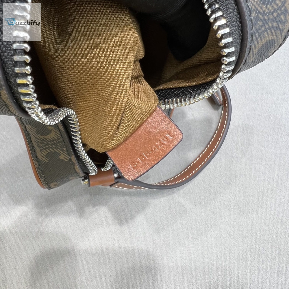 Celine Small Etoile In Triomphe Canvas Brown For Women 7In18cm 198762Bzj.04Li