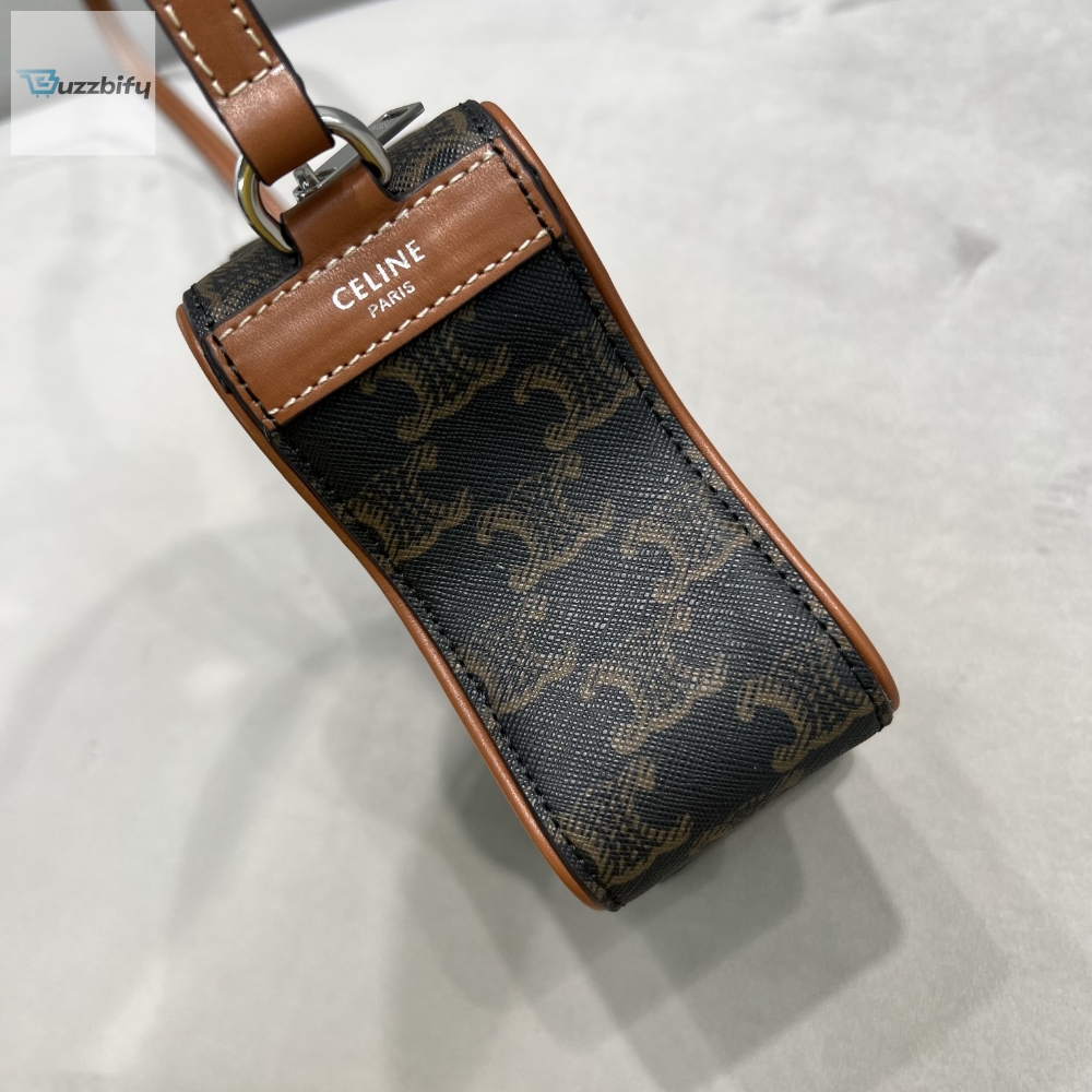 Celine Small Etoile In Triomphe Canvas Brown For Women 7In18cm 198762Bzj.04Li