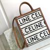 Celine Small Vertical Cabas Celine In Textile With Celine Allover White  Black For Women 13In32cm 192082Efy.01Wb