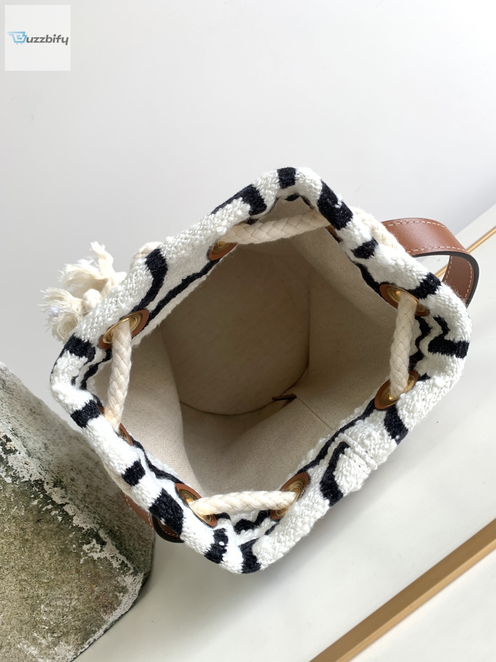 celine-teen-drawstring-in-textile-with-celine-allover-whiteblack-for-women-7in-59cm-buzzbify-5-5