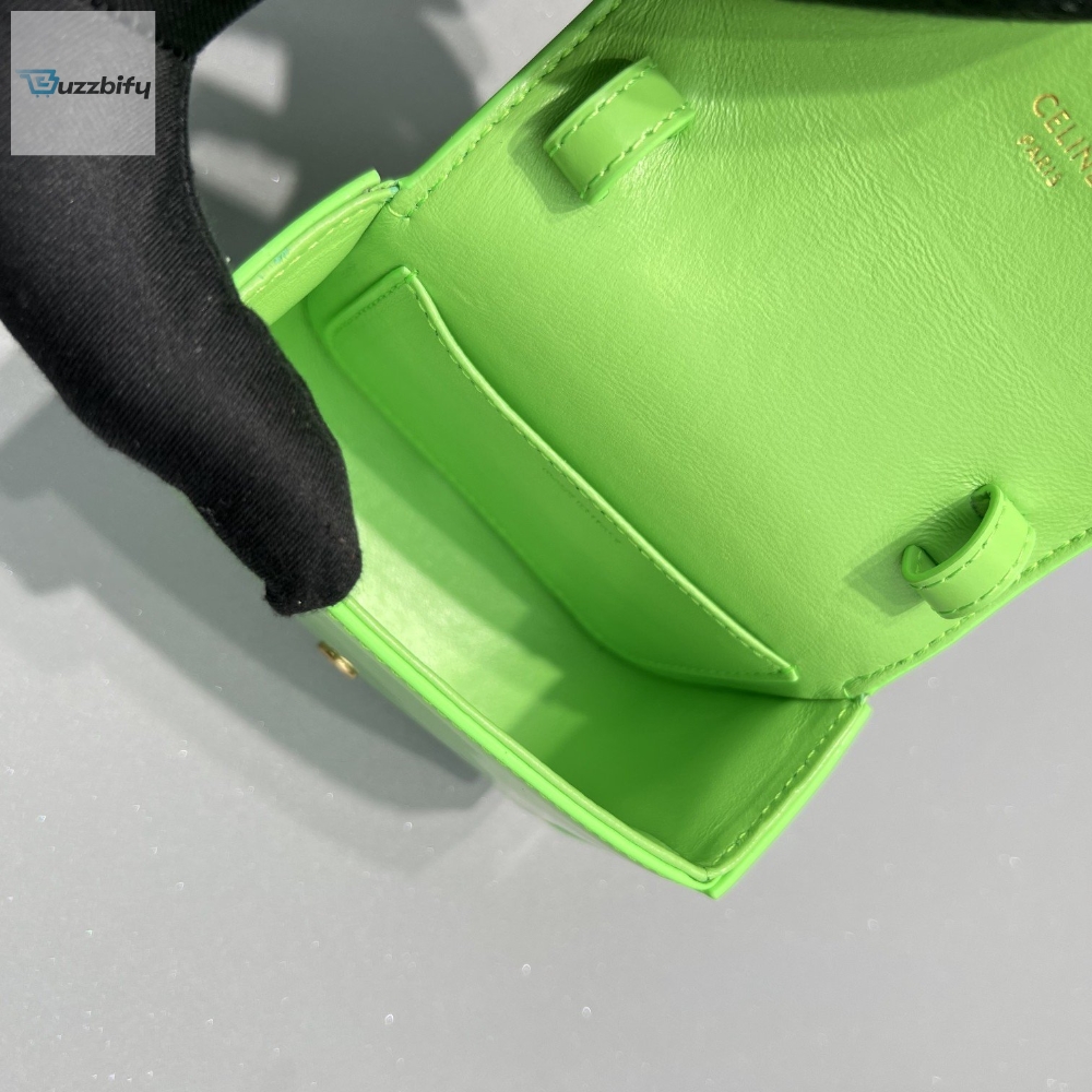 Celine Teen Triomphe Bag Green For Women 7In19cm