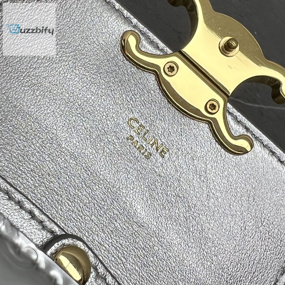Celine Teen Triomphe Bag Silver For Women 7In19cm