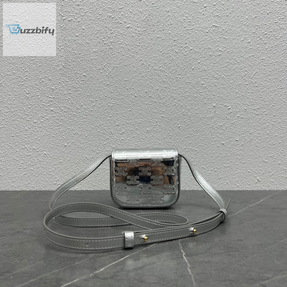 Celine Teen Triomphe Bag Silver For Women 7In19cm