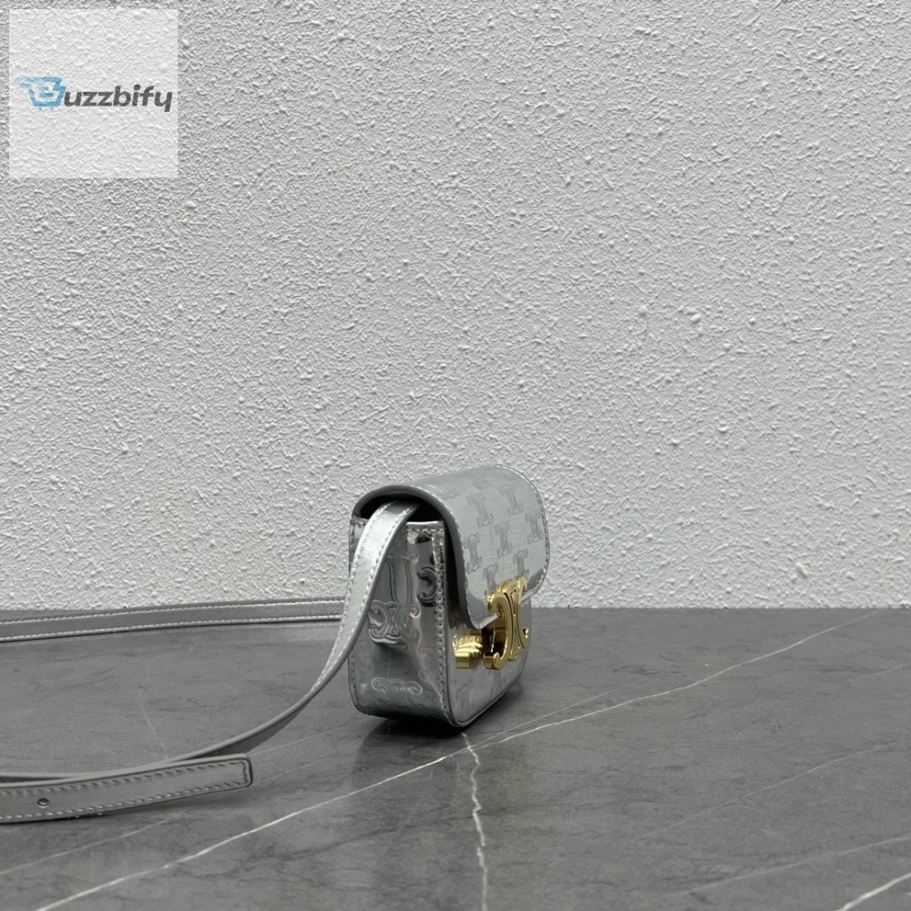 Celine Teen Triomphe Bag Silver For Women 7In19cm