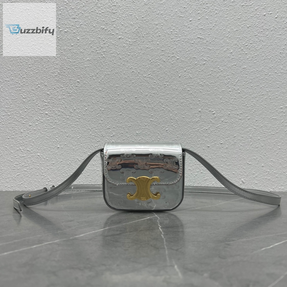 Celine Teen Triomphe Bag Silver For Women 7In19cm