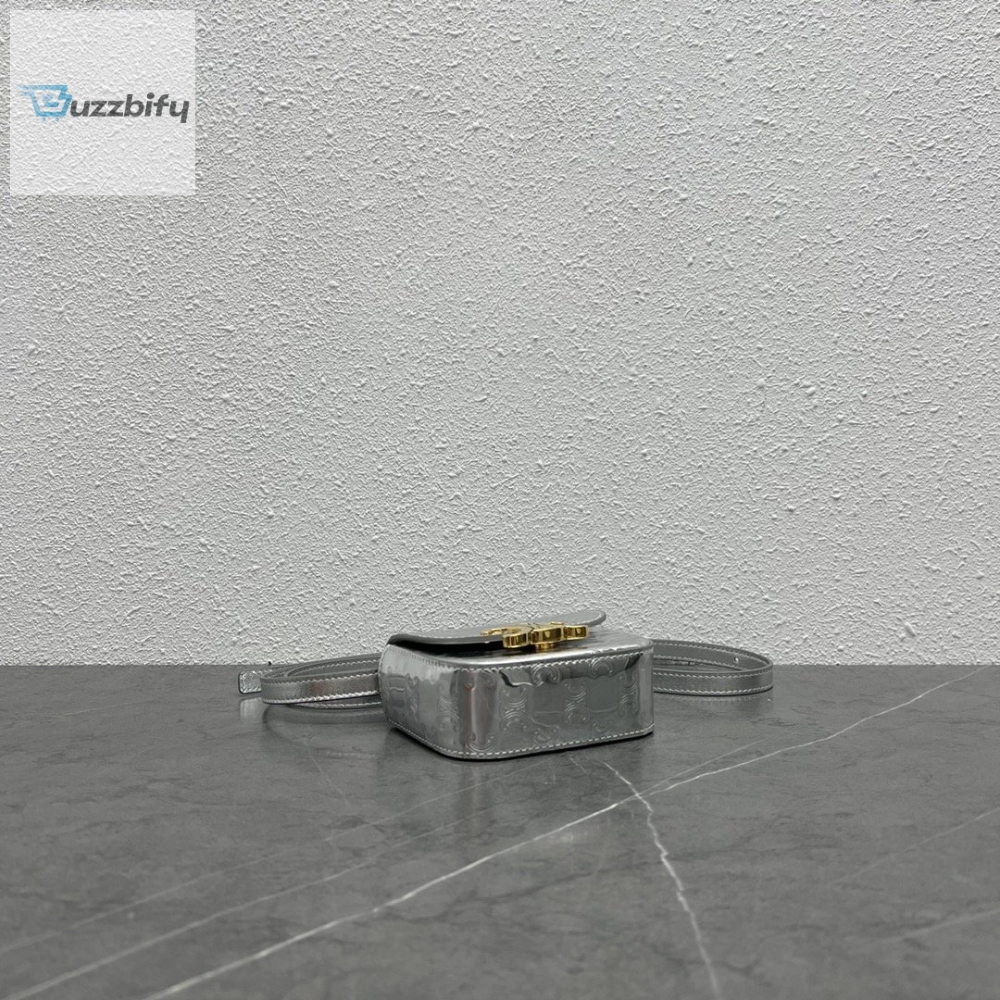 Celine Teen Triomphe Bag Silver For Women 7In19cm