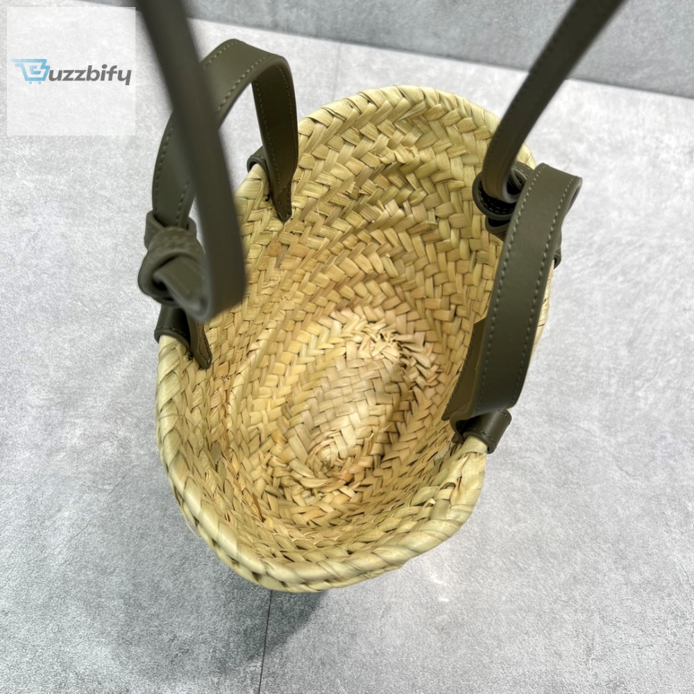 Celine Teen Triomphe Classic Pannier Tote Dark Green For Women 8In20cm