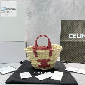 Celine Teen Triomphe Classic Pannier Tote Dark Pink For Women 8In20cm