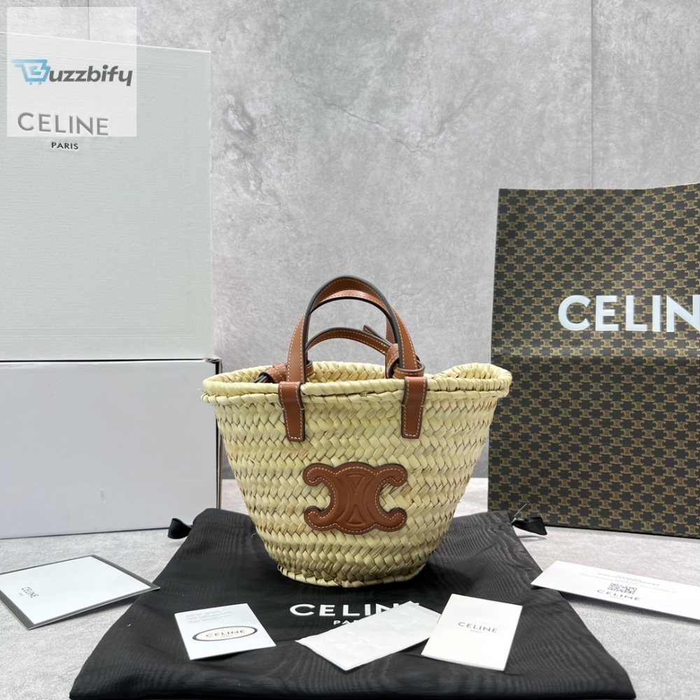 Celine Teen Triomphe Classic Pannier Tote Tan For Women 8In20cm