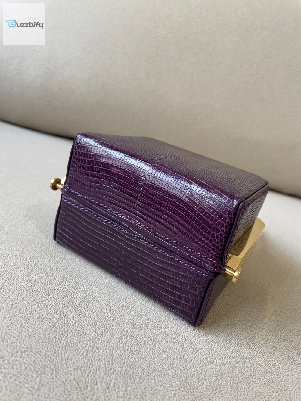 Celine Triomphe Minaudiere In Lizard Violet For Women 4In10cm