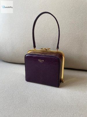 Celine Triomphe Minaudiere In Lizard Violet For Women 4In10cm