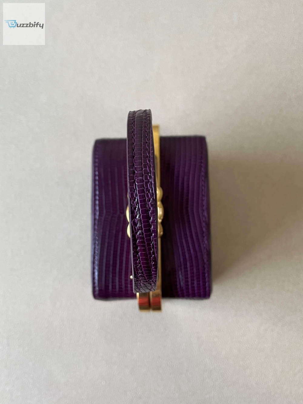 Celine Triomphe Minaudiere In Lizard Violet For Women 4In10cm