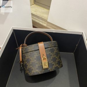 Celine Vanity Case In Triomphe Canvas Tan For Women 6In15cm 4M0932dp4.04Lu