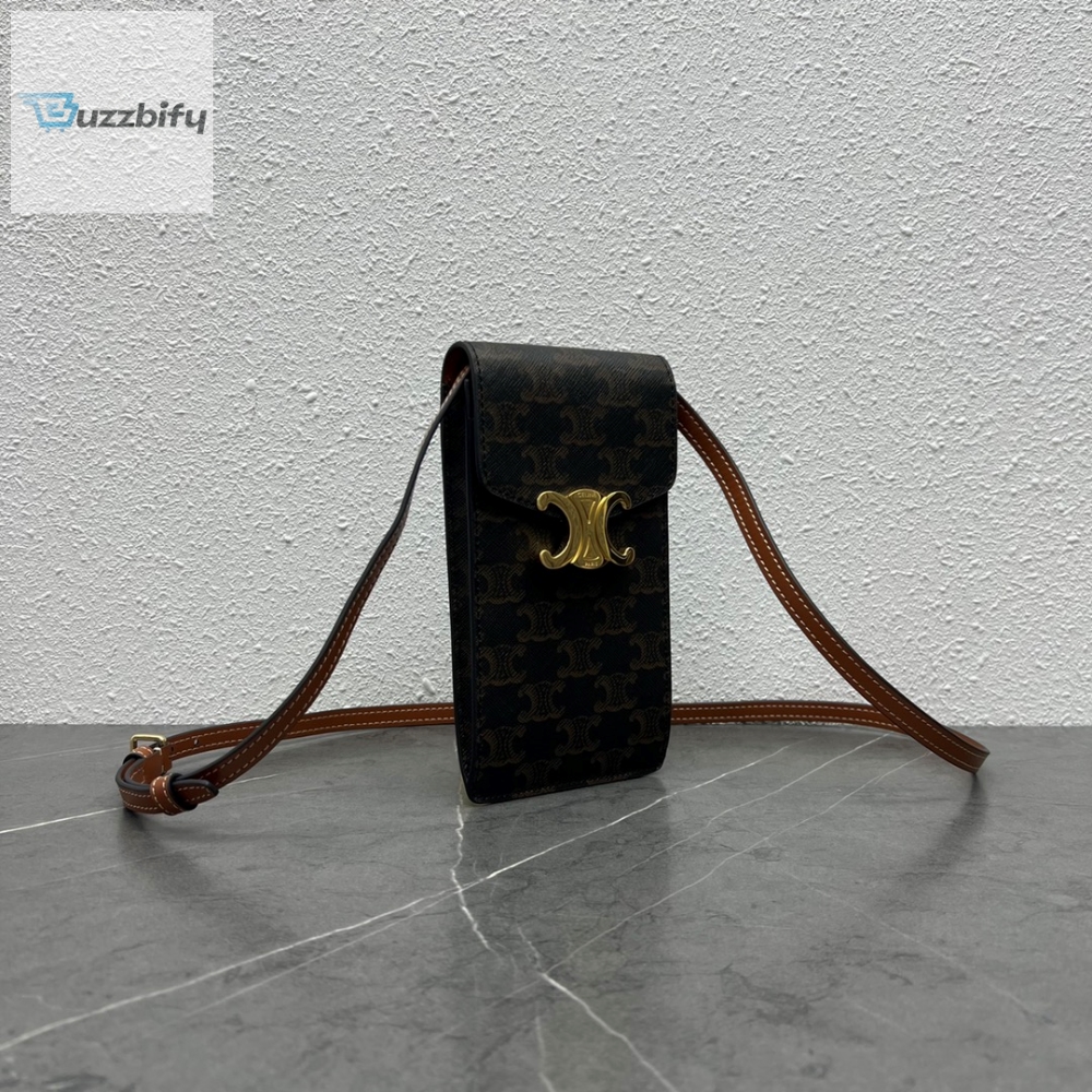 Celine Vertical Mobile Pouch Triomphe Tan For Women 6In19cm 10J092dqb.04Lu
